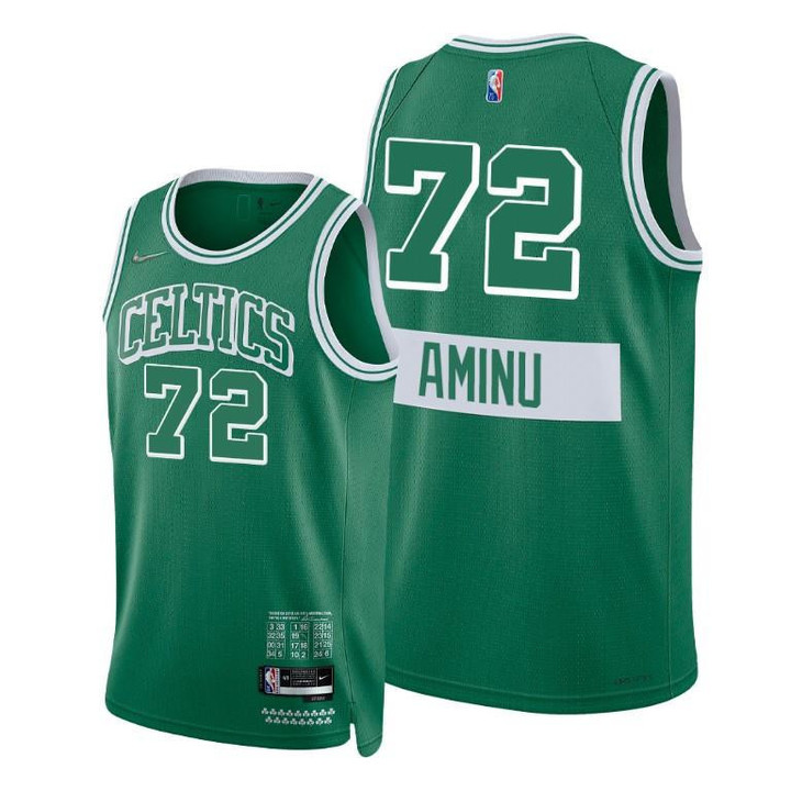 Al-Farouq Aminu Celtics 2021-22 City Edition Green #72 Jersey 75th Diamond - Men Jersey