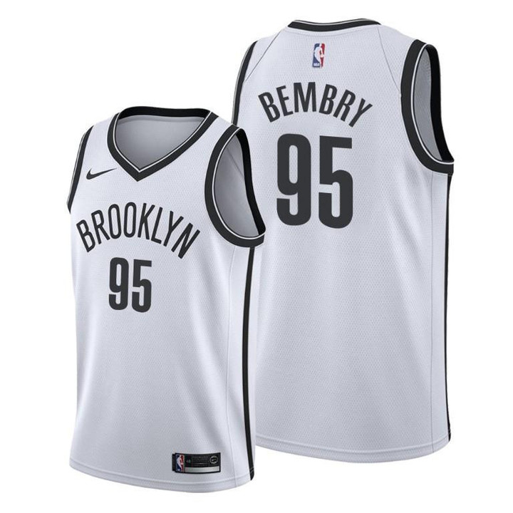 Brooklyn Nets #95 Deandre' Bembry White 2021-22 Association Edition Jersey - Men Jersey
