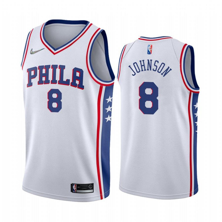 Tyler Johnson Philadelphia 76ers 2021-22 White #8 Classic Edition Jersey NBA75th Season - Men