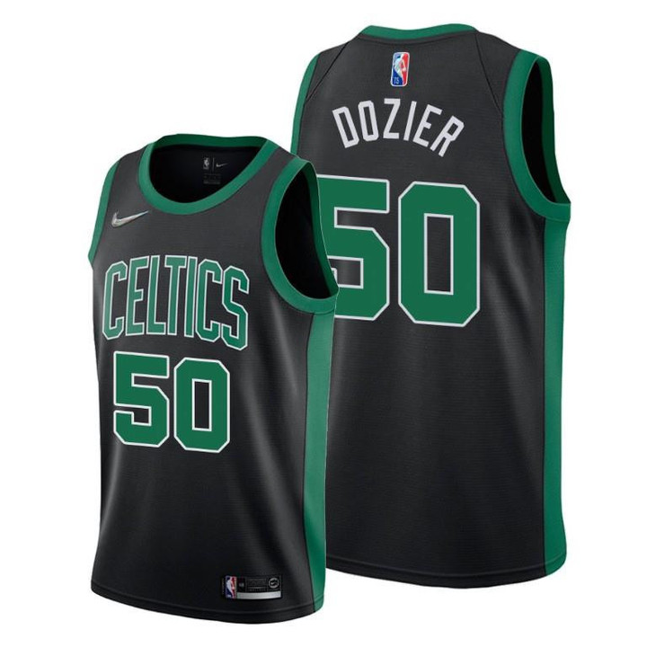PJ Dozier Celtics 2022 Statement Edition Black #50 Jersey Diamond Badge - Men Jersey