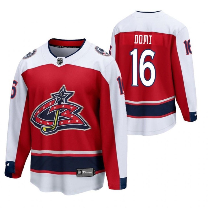 Columbus Blue Jackets #16 Max Domi 2021 Reverse Retro Red Special Edition Jersey Jersey