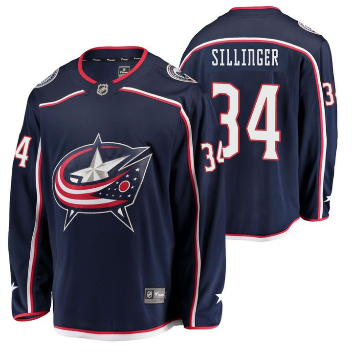 Columbus Blue Jackets Cole Sillinger 2021-22 Home Player Navy Jersey Jersey