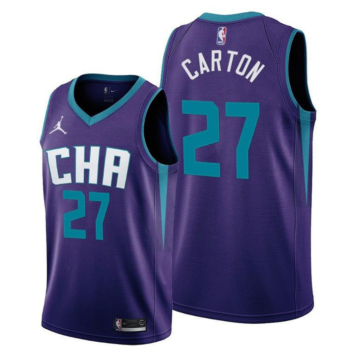 Charlotte Hornets #27 DJ Carton Purple 2021-22 Statement Edition Jersey - Men Jersey