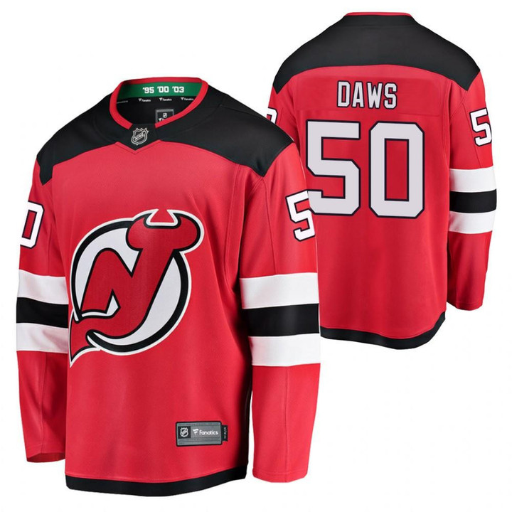 New Jersey Devils #50 Nico Daws Red Jersey Jersey