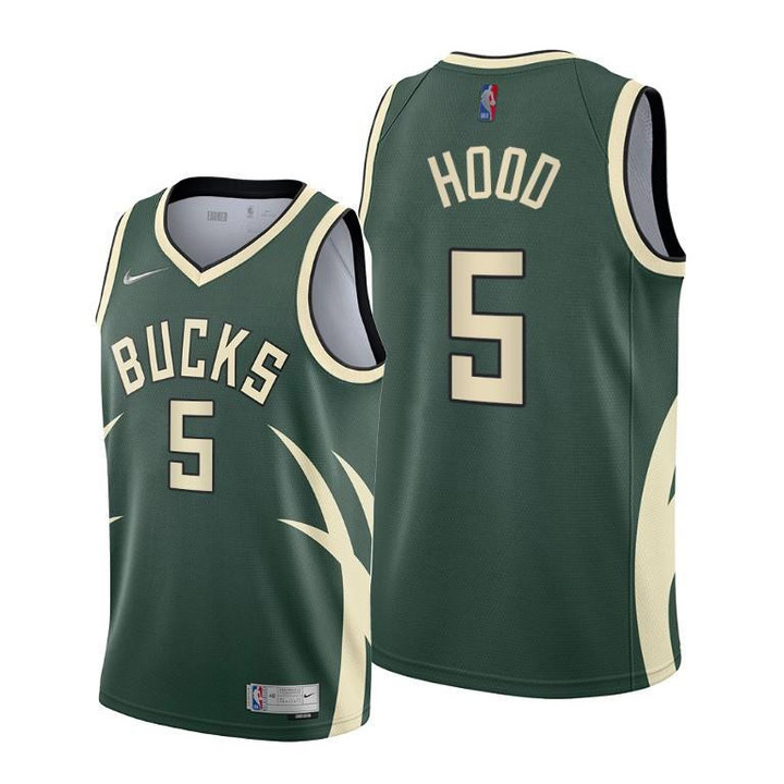 Rodney Hood #5 Milwaukee Bucks 2021-22 Earned Edition Green Jersey - Men Jersey