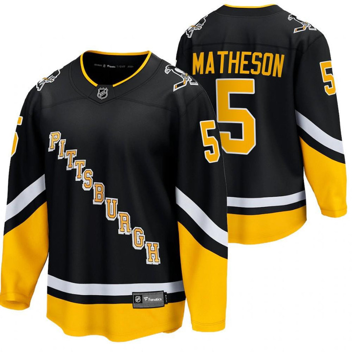 Pittsburgh Penguins #5 Mike Matheson Alternate 2021-22 Premier Breakaway Black Jersey Jersey