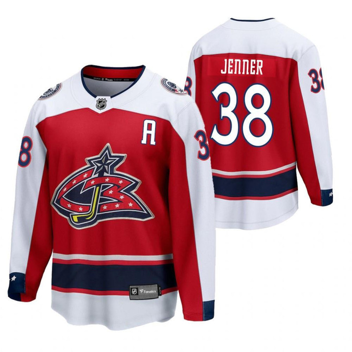 Columbus Blue Jackets #38 Boone Jenner 2021 Reverse Retro Red Special Edition Jersey Jersey