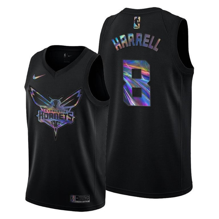 Montrezl Harrell #8 Charlotte Hornets Iridescent Holographic Black Jersey 2022 Trade - Men Jersey