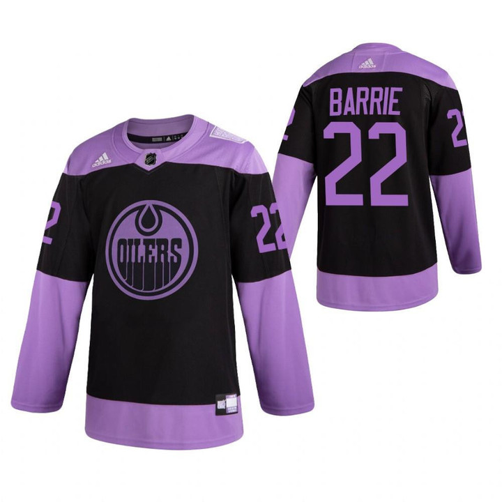 Men's Tyson Barrie #22 Edmonton Oilers Hockey Fights Cancer Purple Jersey Jersey