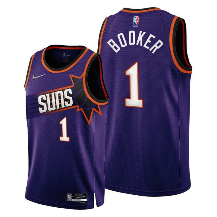 Phoenix Suns #1 Devin Booker 2022-23 Icon Edition Jersey Purple - Men Jersey