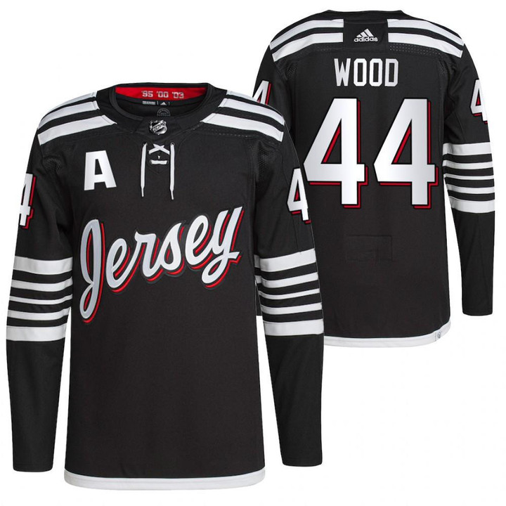 New Jersey Devils #44 Miles Wood Primegreen Pro Black Jersey 2021-22 Alternate Jersey