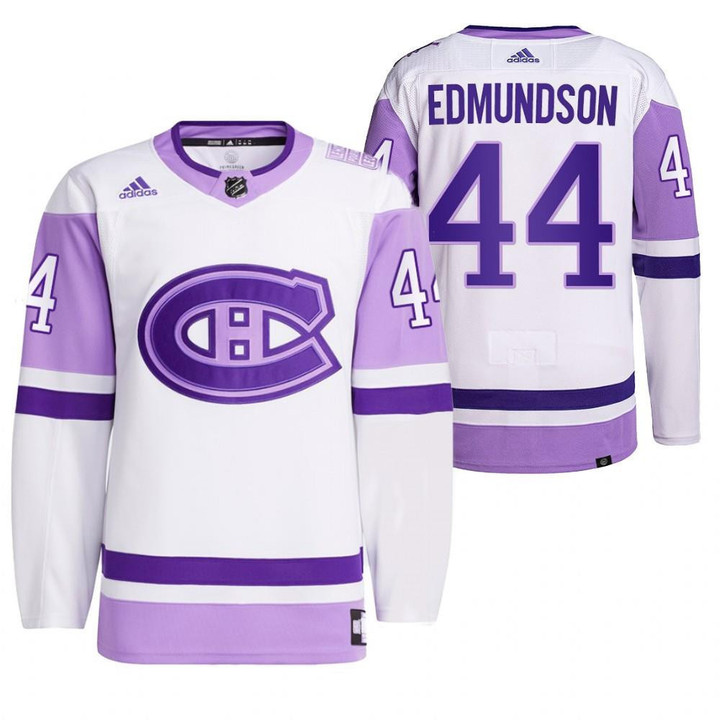 Joel Edmundson 2021 HockeyFightsCancer Montreal Canadiens White 44 Primegreen Jersey Jersey