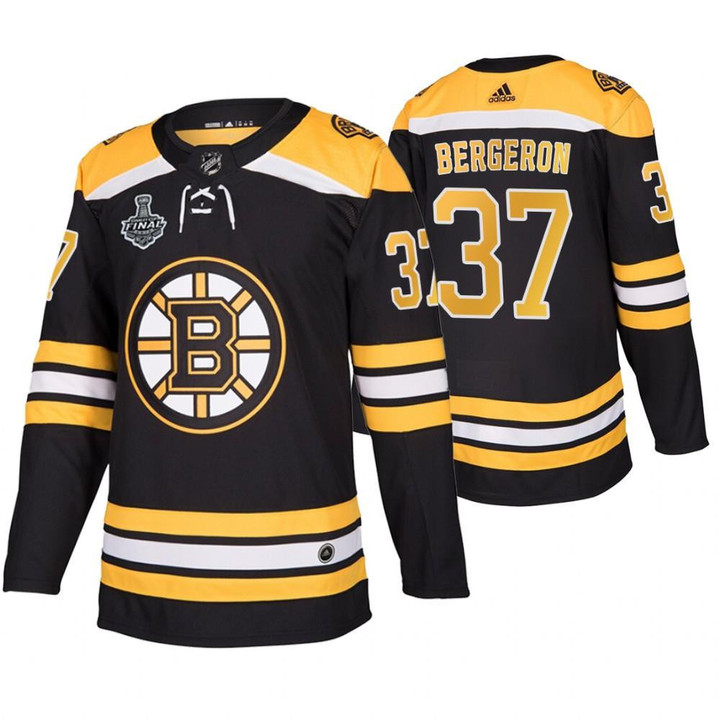 Men Boston Bruins Patrice Bergeron #37 Home Black Stanley Cup Final Jersey Jersey