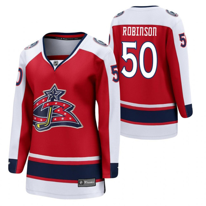 Columbus Blue Jackets Eric Robinson #50 2021 Special Edition Jersey Women Red Jersey