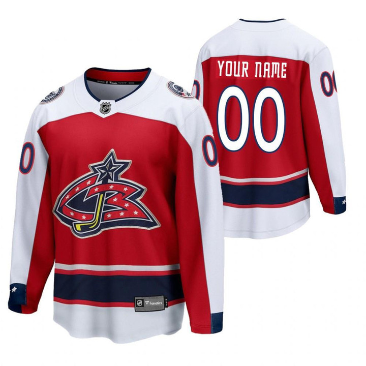 Columbus Blue Jackets #00 Custom 2021 Reverse Retro Red Special Edition Jersey Jersey
