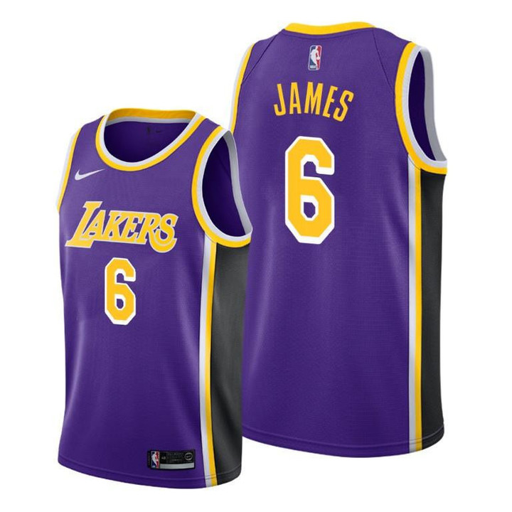 LeBron James #6 Los Angeles Lakers 2021-22 Statement Edition Purple Jersey Change Number - Men Jersey