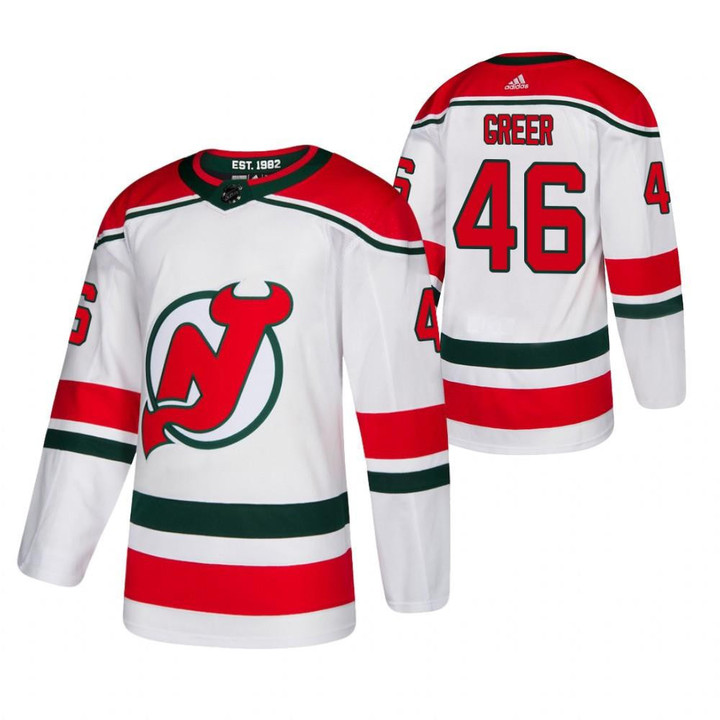 New Jersey Devils A.J. Greer White 2021 Trade Jersey Jersey