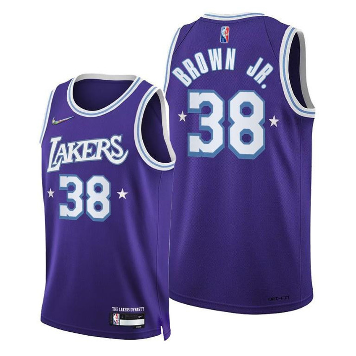 Chaundee Brown Lakers 2021-22 City Edition Purple #38 Jersey 75th Anniversary - Men Jersey
