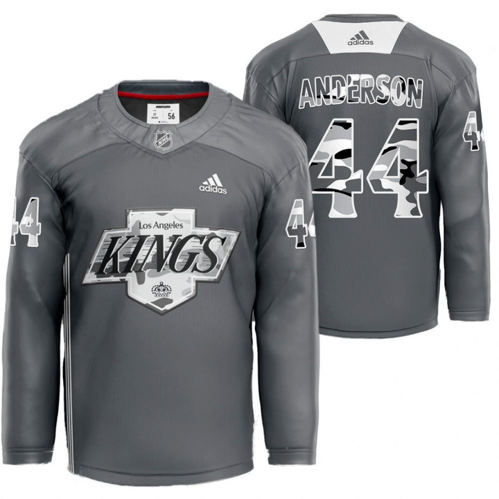 Men's Mikey Anderson #44 2021 LA Kings X Undefeated Jersey Gray Camo Jersey