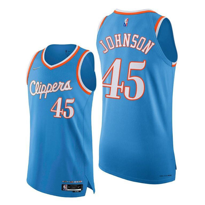 Clippers #45 Keon Johnson Blue 2021-22 City Edition Jersey 75th Season - Men Jersey