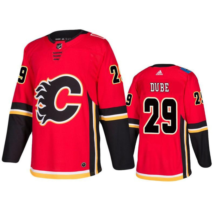 Men's Calgary Flames Dillon Dube #29 Home Red Jersey Jersey