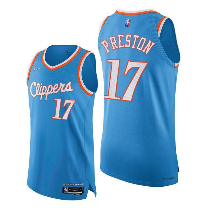 Clippers #17 Jason Preston Blue 2021-22 City Edition Jersey 75th Season - Men Jersey