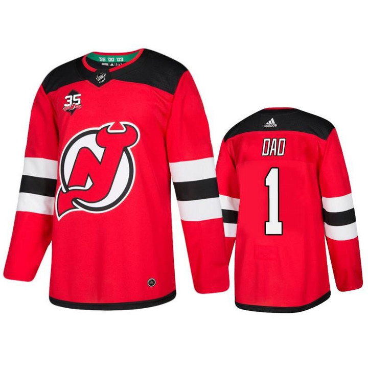 New Jersey Devils No.1 Dad Father's Day Red Jersey Jersey