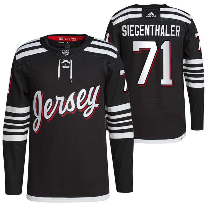 New Jersey Devils #71 Jonas Siegenthaler Primegreen Pro Black Jersey 2021-22 Alternate Jersey