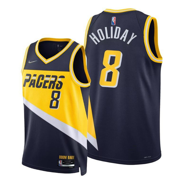 Justin Holiday Pacers 2021-22 City Edition Blue #8 Jersey 75th Diamond - Men