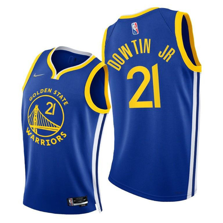 Jeff Dowtin Jr. #21 Golden State Warriors 2021-22 Icon Edition Royal Jersey - Men Jersey