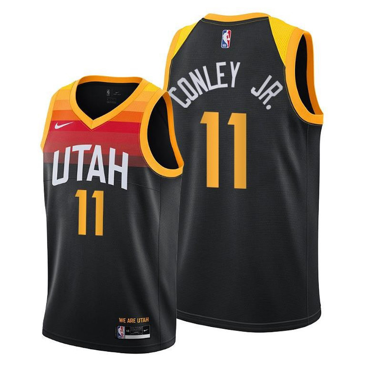 Mike Conley Jr. #11 Utah Jazz 2021-22 City Edition Black Jersey - Men Jersey