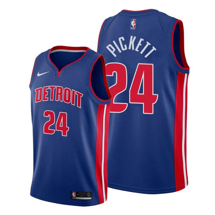 Jamorko Pickett Detroit Pistons 2021-22 Icon Edition Jersey - Blue - Men Jersey
