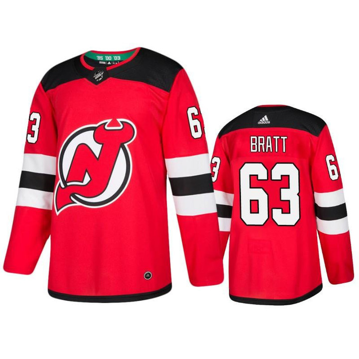 New Jersey Devils Jesper Bratt #63 Home Red Jersey Jersey