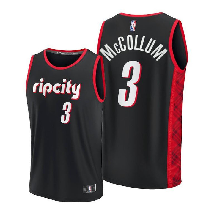 Portland Trail Blazers C.J. McCollum #3 Black NBA75th City Edition 2021-22 Jersey - Men