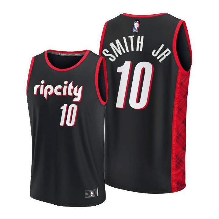 Portland Trail Blazers Dennis Smith Jr. #10 Black NBA75th City Edition 2021-22 Jersey - Men