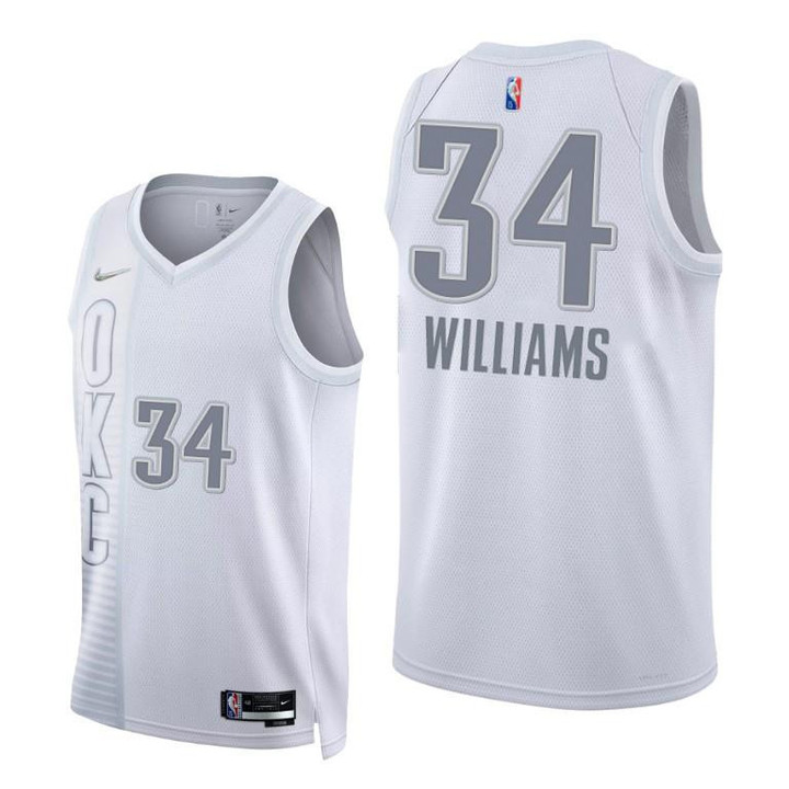 Kenrich Williams Thunder 2021-22 City Edition White #34 Jersey 75th Diamond - Men Jersey