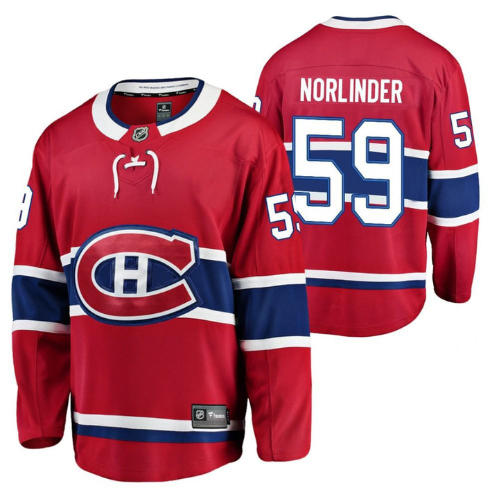 Mattias Norlinder Canadiens Red Home #59 Jersey 2021-22 Player Jersey