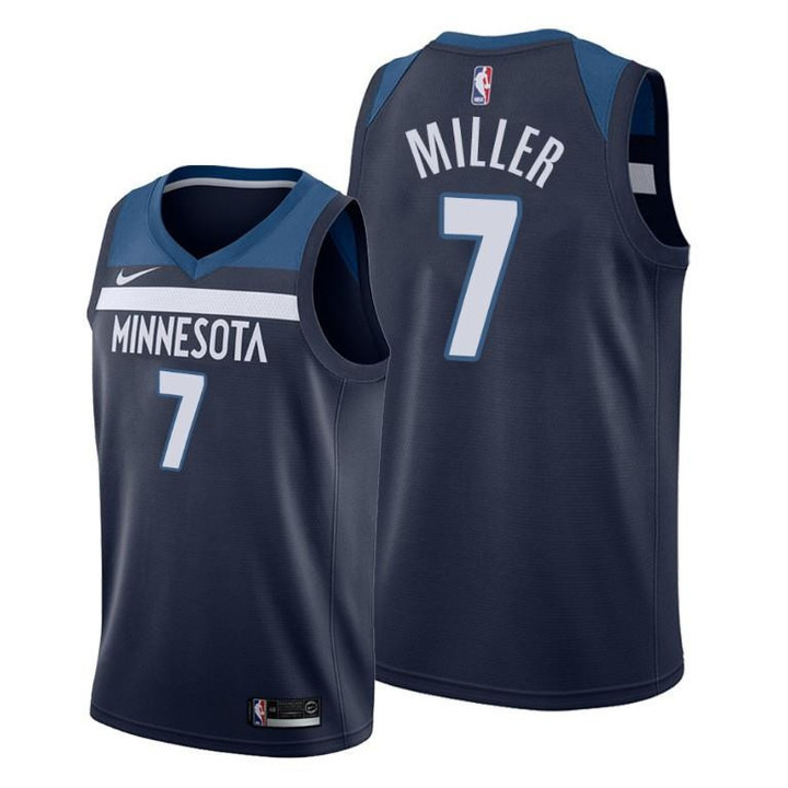 Isaiah Miller #7 Minnesota Timberwolves 2021-22 Icon Edition Navy Jersey - Men Jersey