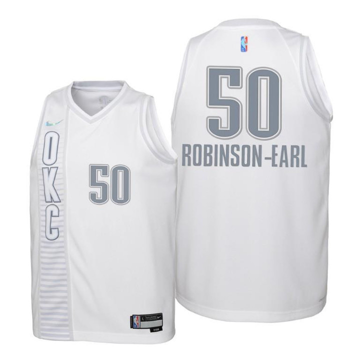 Thunder #50 Jeremiah Robinson-Earl 2021-22 City Edition Youth White Jersey 75th Season - Men