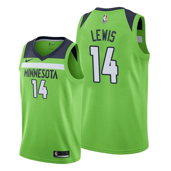 Matt Lewis #14 Minnesota Timberwolves 2021-22 Statement Edition Green Jersey - Men Jersey