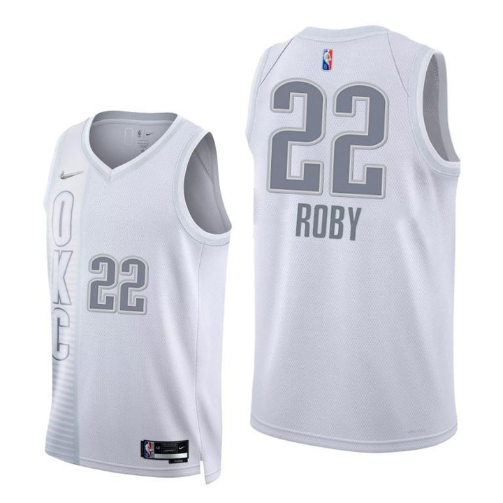 Isaiah Roby Thunder 2021-22 City Edition White #22 Jersey 75th Diamond - Men Jersey