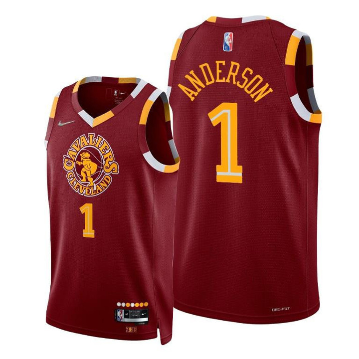 Cleveland Cavaliers #1 Justin Anderson 2021-22 City Edition Jersey Red - Men Jersey