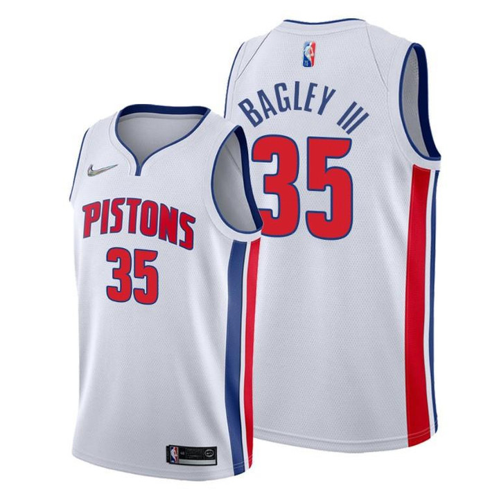 Marvin Bagley III #35 Detroit Pistons 2022 Association Edition White Jersey Diamond Badge - Men Jersey