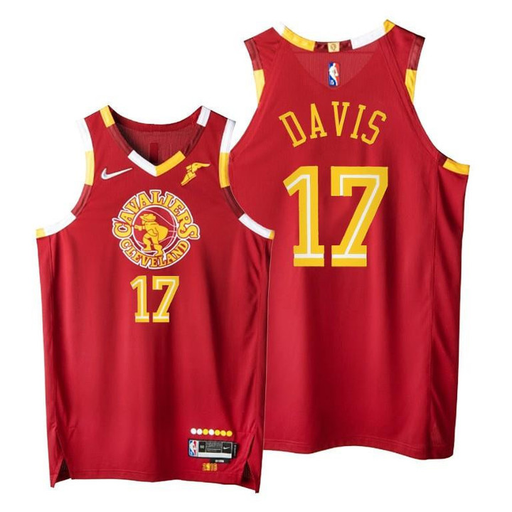 Cavaliers #17 Ed Davis Red 2021-22 City Edition Jersey 75th - Men