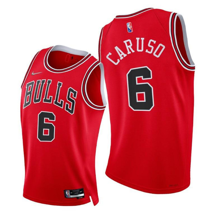 Bulls #6 Alex Caruso 2021-22 Diamond 75th Season Red Jersey Icon Edition - Men Jersey