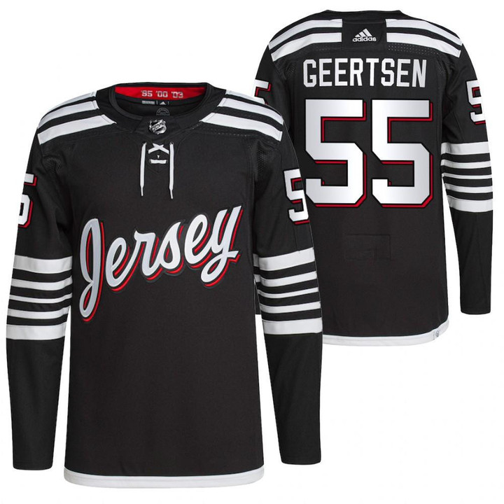 Mason Geertsen New Jersey Devils 2021-22 Alternate Pro Black Jersey #55 Jersey