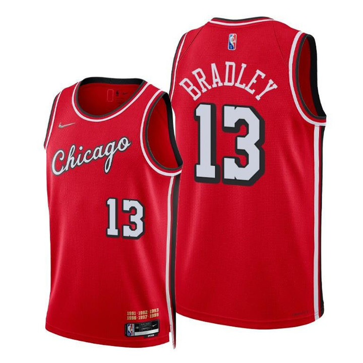 Tony Bradley Bulls 2021-22 City Edition Red #13 Jersey 75th Season Diamond - Men Jersey