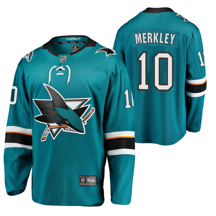 Men San Jose Sharks Nick Merkley #10 2021-22 Home Player Teal Jersey Jersey