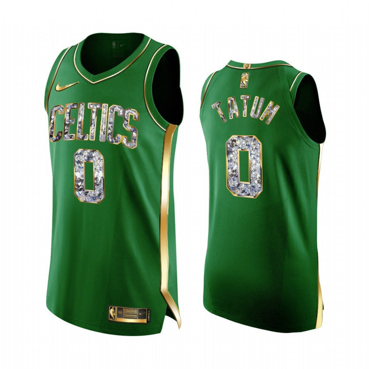 Jayson Tatum Celtics #0 2022 Playoffs Jersey Green Diamond Edition