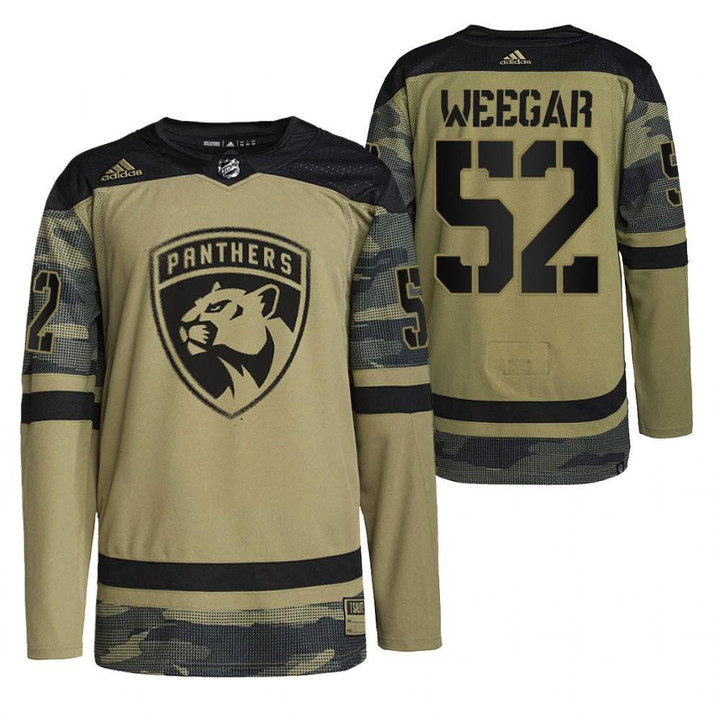 MacKenzie Weegar Panthers Practice Camo Military Appreciation Jersey #52 Jersey